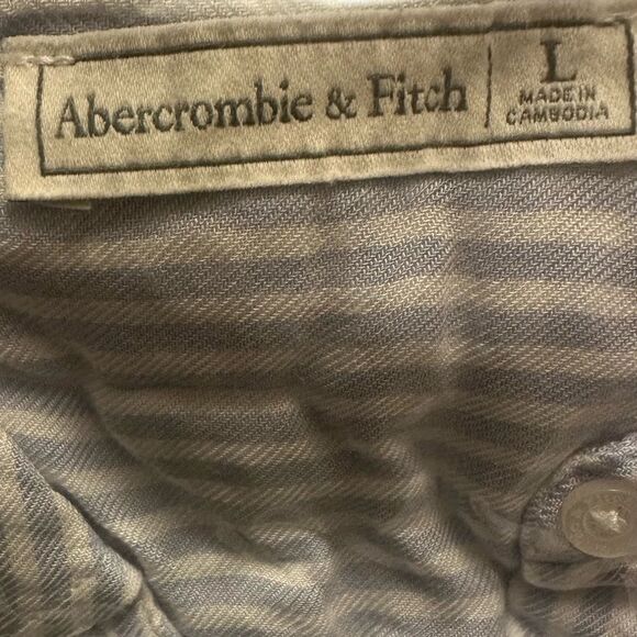 Abercrombie & Fitch Blue Striped Button Front Long Sleeved Blouse Workwear Shirt - Picture 6 of 6